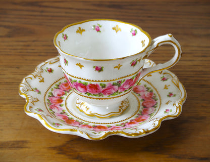 Antique Harrods George Jones Crescent Cup and Saucer 2 Piece Set Gold England c. 1900